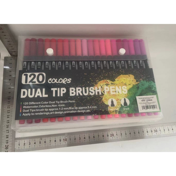 Set 120 Carioci, , pe Baza de Apa, 2 Tipuri de Varf, 1-2 mm, 0.4 mm, Corp Carioca Negru, din Plastic, Multicolor [6]