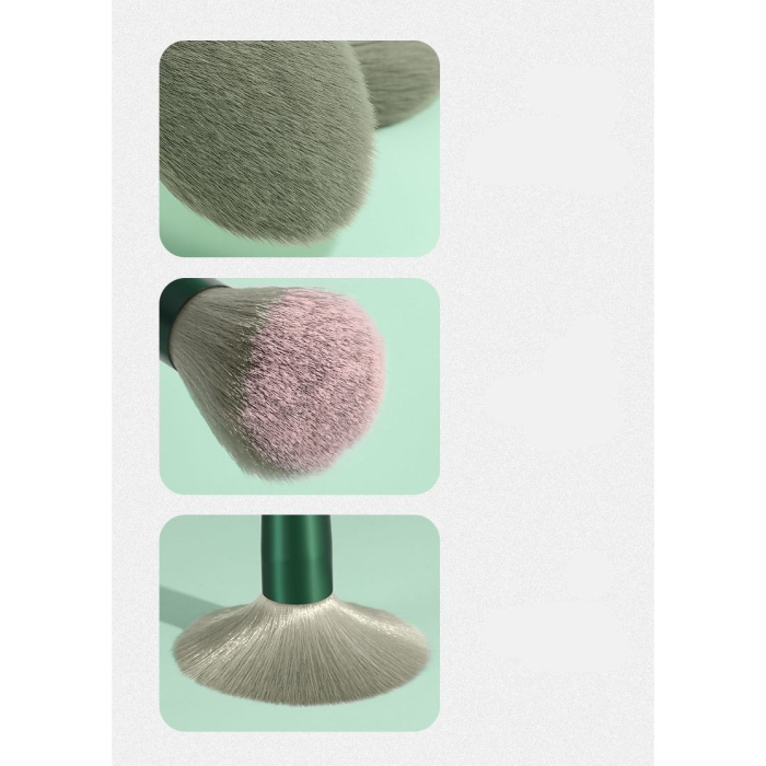 Set 13 pensule pentru machiaj, , super soft, makeup profesional/incepatori, verde [7]