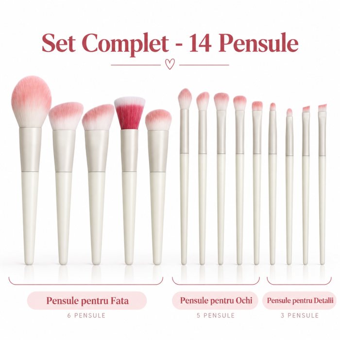 Set 14 Pensule de Machiaj cu Peri Moi si Suport de Depozitare, Bej - ORIGINAL DEALS [10]