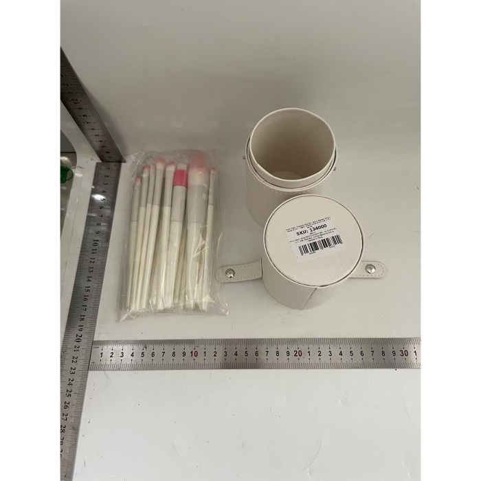 Set 14 Pensule de Machiaj cu Peri Moi, , cu Suport pentru Depozitare, Bej [2]