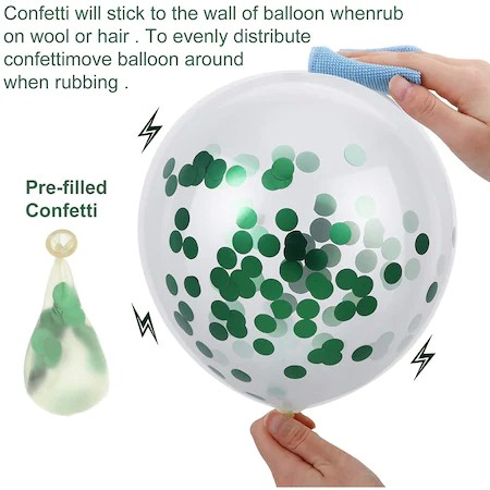 Set 15 baloane pentru petrecere, , alb/verde, 30 cm [3]