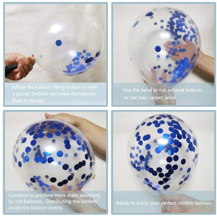 Set 15 baloane pentru petrecere, , albastru/ alb, 30 cm [3]