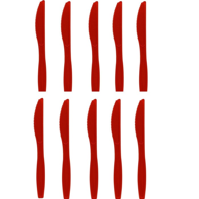 Set 16 Cutite de Unica Folosinta, , din Plastic, 15 cm, Rosu [2]