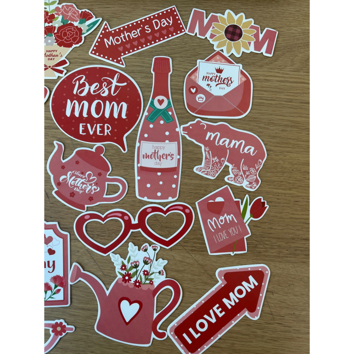 Set 18 Accesorii pentru Petrecere, , Props pentru Photo Corner, Tematica Ziua Mamei, Multicolor [3]