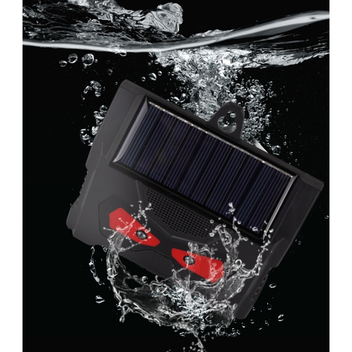 Set 2 Aparate Solare LED cu Ultrasunete, , Repelent pentru Animale Mari si Mici, Lumina Rosie si Alba, Anti Rozatoare, Anti Insecte, Frecventa 9-36KHZ, 10.2 x 10.6 x 2.8 cm, Negru [7]