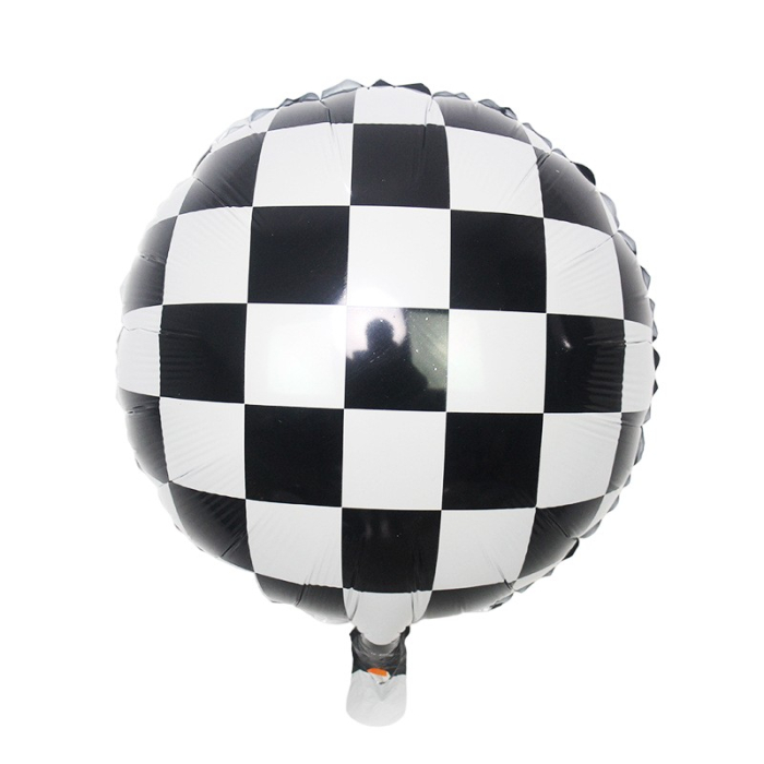 Set 2 Baloane din Folie Metalizata, , Figurine Cerc si Casca, Model Curse, 75-80 cm cm, Ambalaj Individual, Pai Inclus, Umflare cu Aer sau Heliu, Multicolor [2]