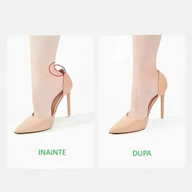 Set 2 Branturi cu Pernute pentru Calcai, , Suport Interior pentru Incaltaminte, Marime Universala, Aderent pe Piele, Negru [4]