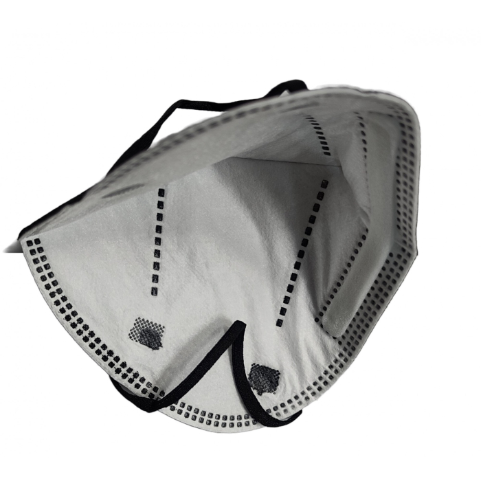 Set 2 bucati Masca de protectie faciala, , de unica folosinta pentru adulti, FFP2, KN95 CE 0370, 5 straturi, nesterila, ambalaj individual, Negru [4]