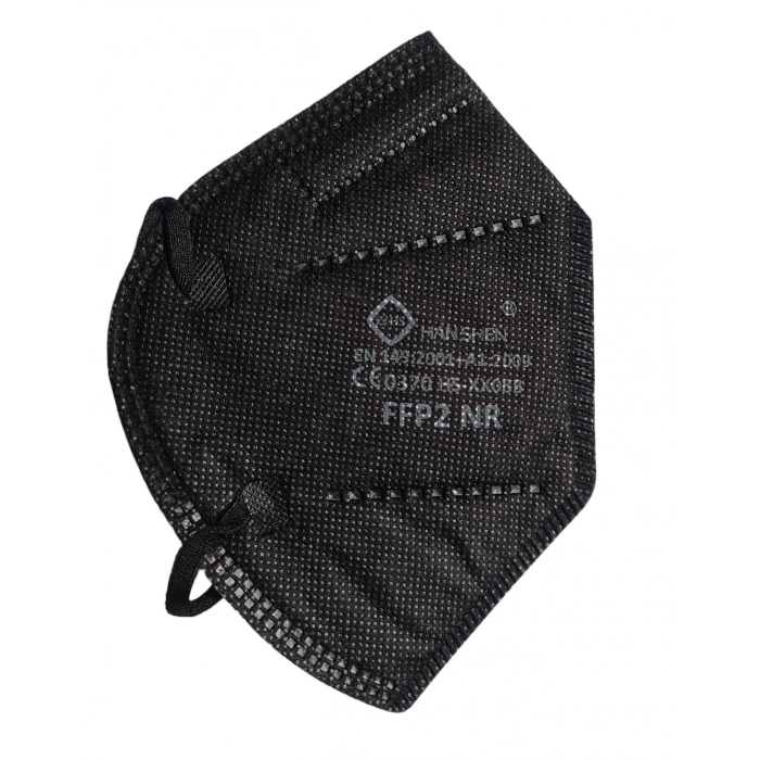 Set 2 bucati Masca de protectie faciala, , de unica folosinta pentru adulti, FFP2, KN95 CE 0370, 5 straturi, nesterila, ambalaj individual, Negru [3]