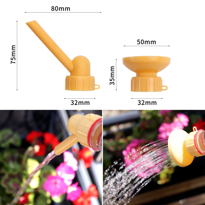 Set 2 capace de sticla pentru irigat florile , stropitoare si teava, practic si usor de utilizat, portabil, reutilizabil, 8 x 7.5 cm, galben [6]