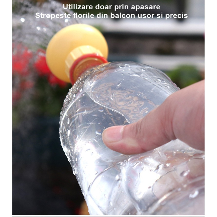 Set 2 capace de sticla pentru irigat florile , stropitoare si teava, practic si usor de utilizat, portabil, reutilizabil, 8 x 7.5 cm, galben [4]