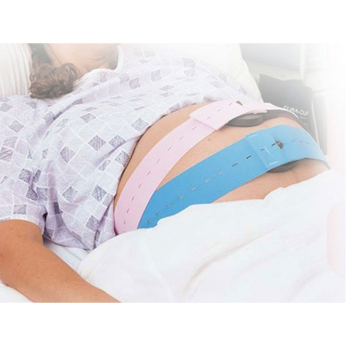 Set 2 Centuri de Monitorizare a Ritmului Cardiac Fetal, , Material Moale si Elastic, 6 x 130 cm, Albastru [6]