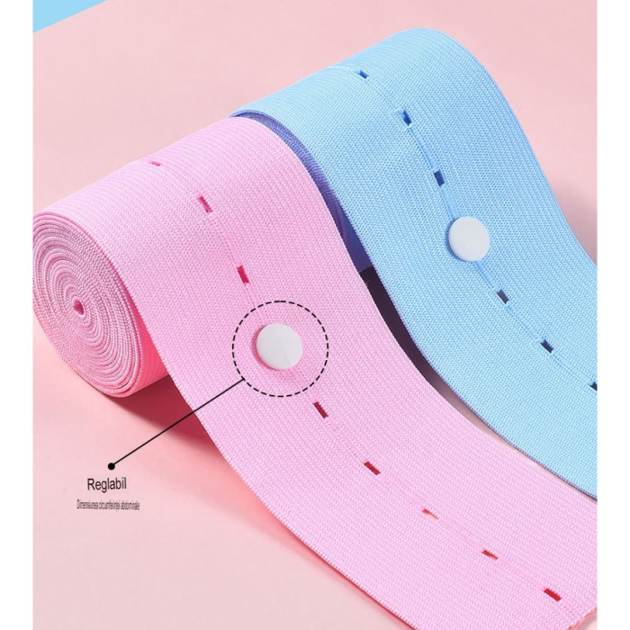 Set 2 Centuri de Monitorizare a Ritmului Cardiac Fetal, , Material Moale si Elastic, 6 x 130 cm, Albastru/Roz [4]
