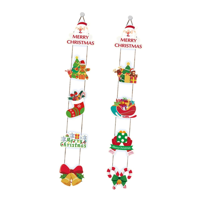 Set 2 Decoratiuni de Craciun, , de Agatat, pentru Usa, Sfoara Inclusa, 21 cm/28 cm, din Hartie 350g, Multicolor [4]