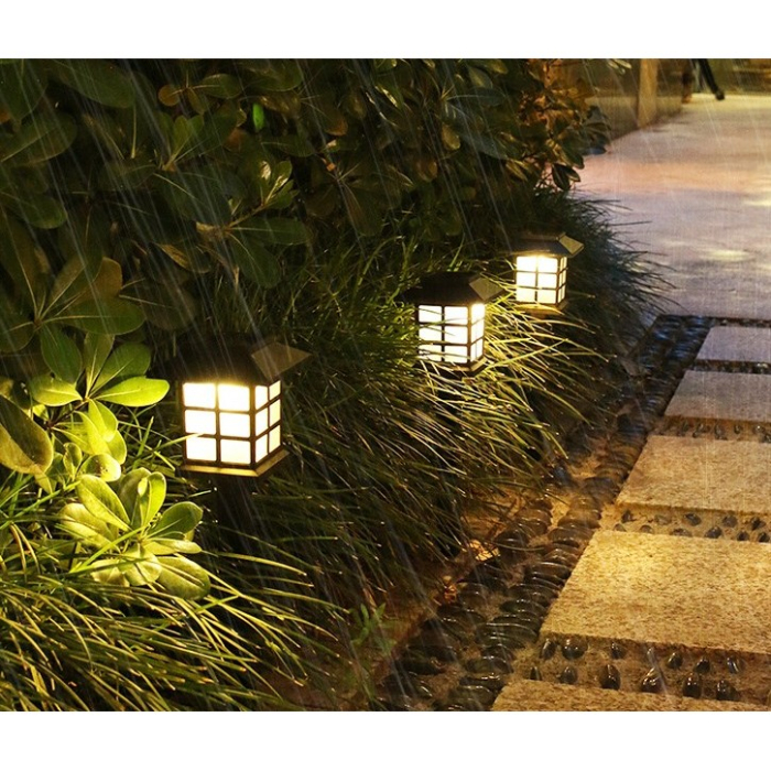 Set 2 Lampa solara Led pentru gradina, Tip felinar, , Alb cald [6]