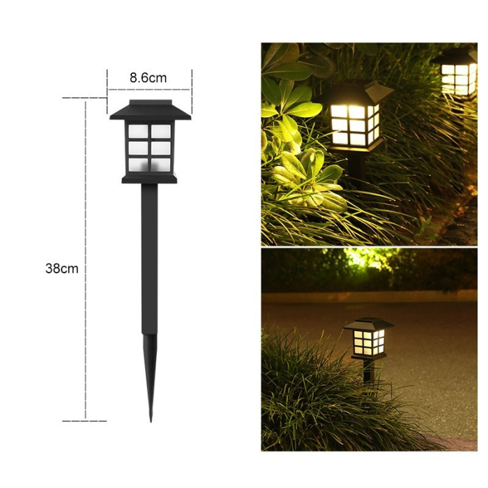 Set 2 Lampa solara Led pentru gradina, Tip felinar, , Alb cald [10]