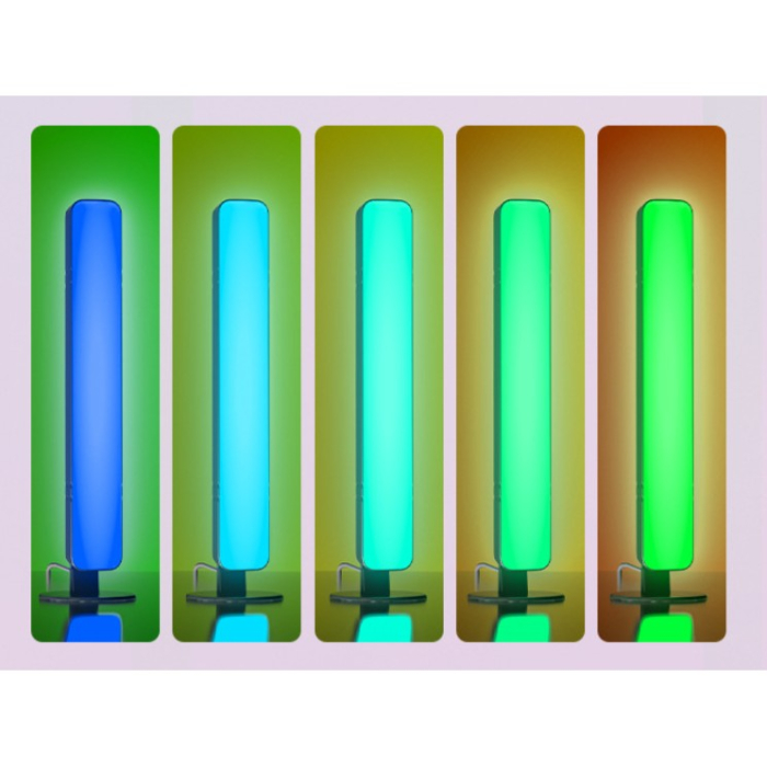 Set 2 Lampi de Birou, , RGB Colorat, 28 LED, Putere 5V, Telecomanda cu 24 de Taste, Cablu USB, Negru, 25.5x4x3.5cm [4]