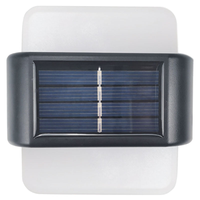 Set 2 lampi solare LED de perete, IP44 pentru exterior, autonomie 12 ore, 9x9x2.3cm, negru [5]