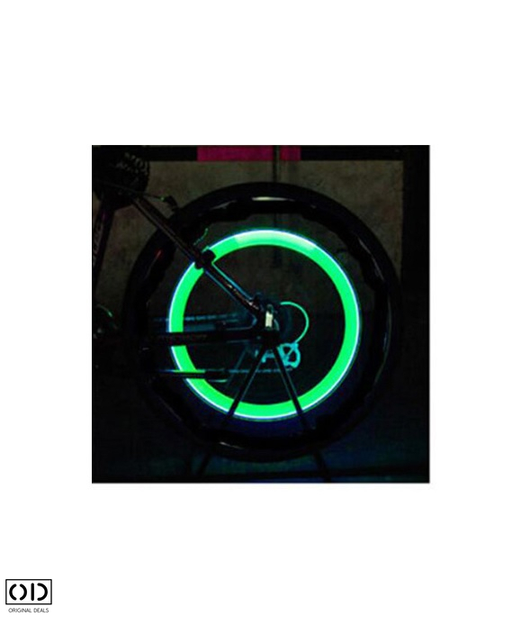 Set 2 Lumini LED cu Ventil si Baterii pentru Roata Cauciuc, Compatibil cu Bicicleta, Masina sau Motocicleta, Rosu [2]