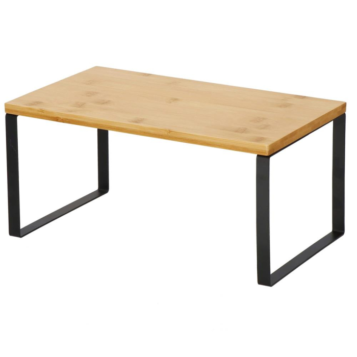 Set 2 rafturi de bucatarie suprapozabile, pentru ustensile sau condimente, 20x34x16cm, natur si negru [16]