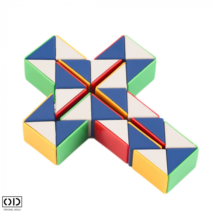 Set 2 Rigle Rubik, Jucarie Antistres care Dezvolta Inteligenta, 32cm, PVC Multicolor, Original Deals [5]