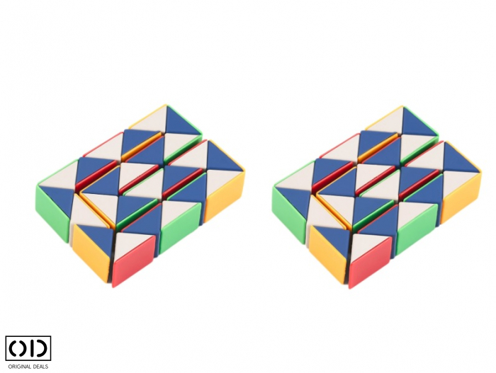 Set 2 Rigle Rubik, Jucarie Antistres care Dezvolta Inteligenta, 32cm, PVC Multicolor, Original Deals [10]