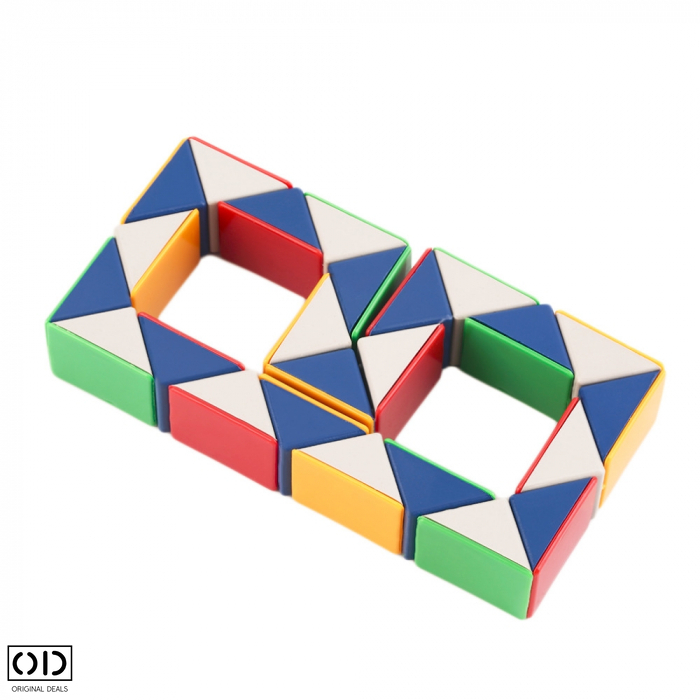 Set 2 Rigle Rubik, Jucarie Antistres care Dezvolta Inteligenta, 32cm, PVC Multicolor, Original Deals [1]