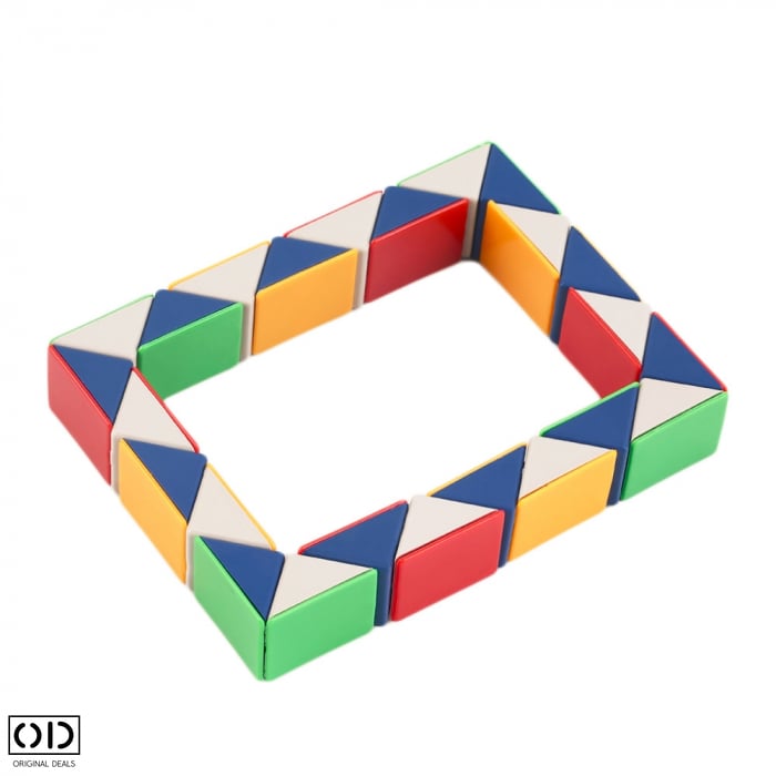 Set 2 Rigle Rubik, Jucarie Antistres care Dezvolta Inteligenta, 32cm, PVC Multicolor, Original Deals [4]