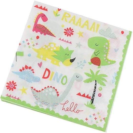 Set 20 Servetele de Masa, , Colectia Dino Park, 17 x 17 cm, din Hartie, Multicolor [4]