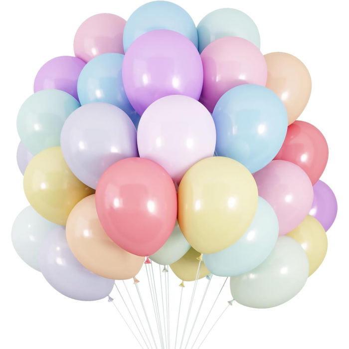 Set 25 Baloane din Latex, , Model Party, 13 cm, Multicolore, Culori Pale, 1 g [6]