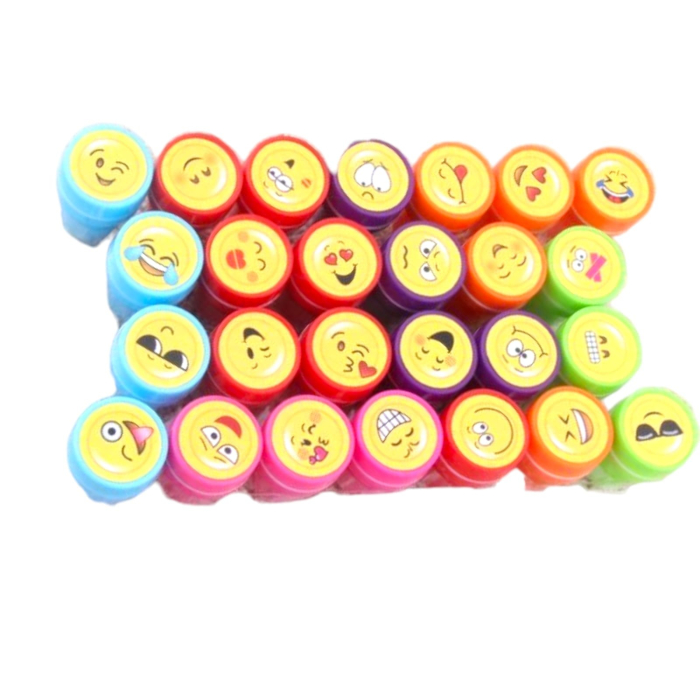 Set 26 Stampile, , pentru Copii 4-6 Ani, Model Fete Zambitoare Emoji, 20 x 10 x 2 cm, Multicolor [3]