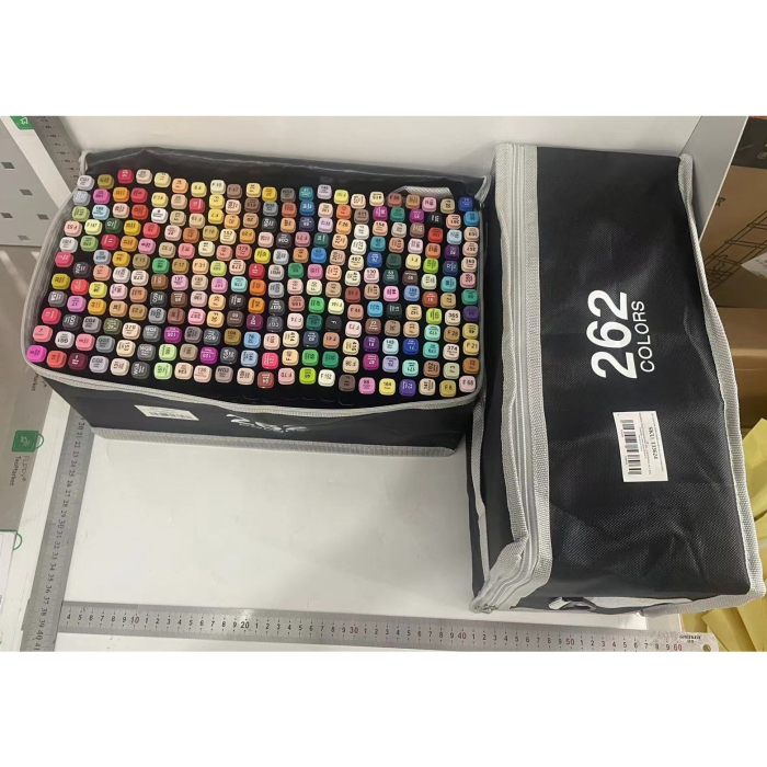 Set 262 Markere Duble, , pe Baza de Alcool, Geanta Impermeabila Inclusa, Culori Numerotate, 37 x 21.5 x 16.3 cm, Multicolor [8]