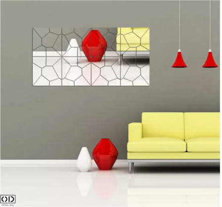 Set 28 Oglinzi Acrilice din PVC, Autoadezive pentru Decor Living, 50 x 50 cm [4]