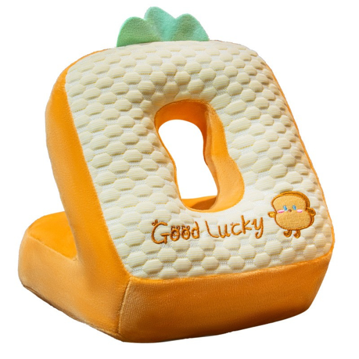 Set 2in1 Patura Microfibra si Perna din Spuma, , pentru Birou, Calatorii, Pauze, Model Paine, Microfibra, 1x1.7 m, 30x35x30 cm, Maro [3]