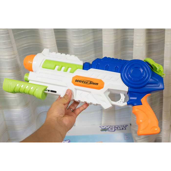 Set 2x Pistol cu Apa pentru Copii, Rezervor, Pentru Piscina/Plaja, , 6ani+, Roz + Albastru, 1000 ML [6]