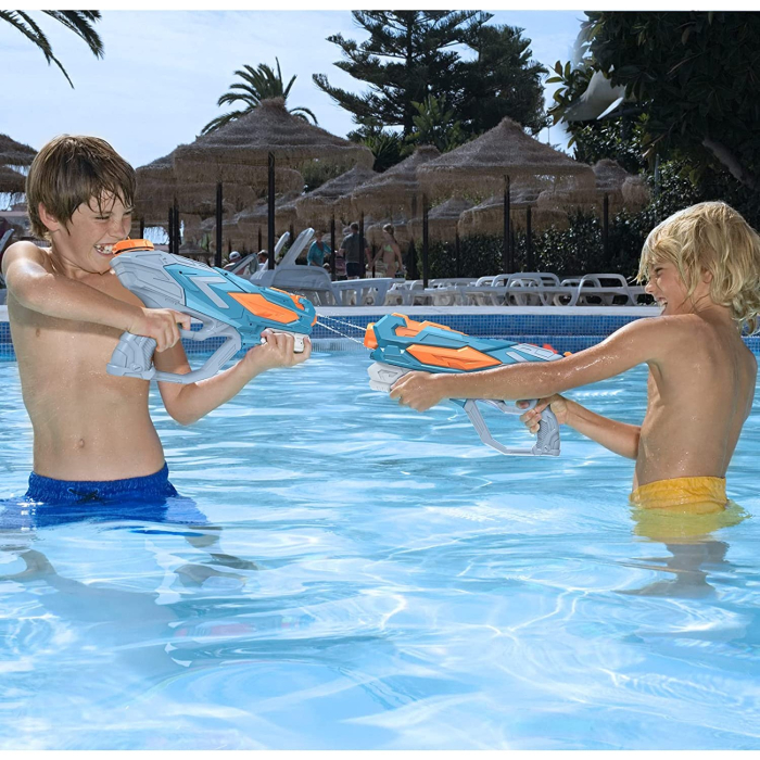 Set 2x Pistol cu Apa pentru Copii, Rezervor, Pentru Piscina/Plaja, , 6ani+, Roz + Albastru, 4 duze, 900 ML [7]