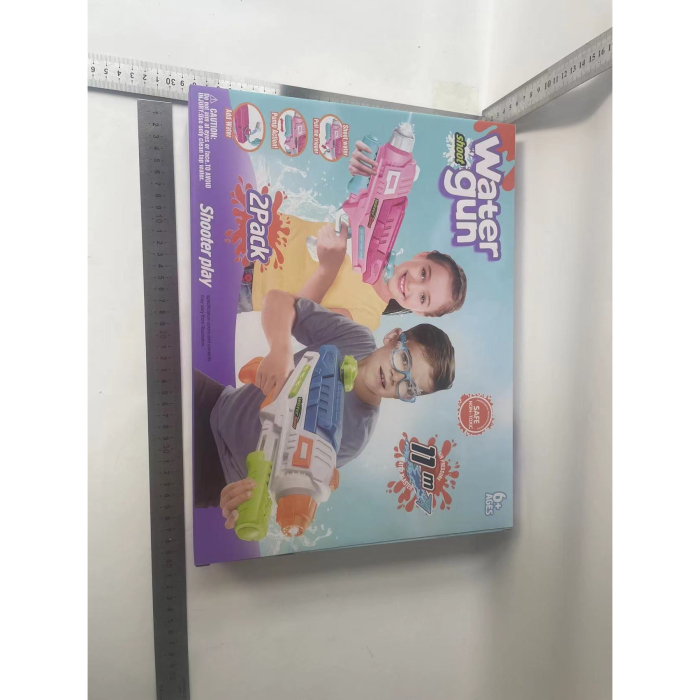 Set 2x Pistol cu Apa pentru Copii, Rezervor, Pentru Piscina/Plaja, , 6ani+, Roz + Albastru, 600 ML [10]