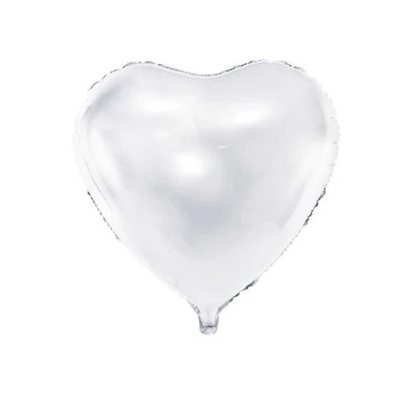 Set 3 Baloane din Folie Metalizata, , Model Inimi, Tema Ziua Indragostitilor, 45 cm, 2 Rosii, 1 Alb, Ambalaj Individual, Pai Inclus, Umflare cu Aer sau Heliu, Alb/Rosu [3]