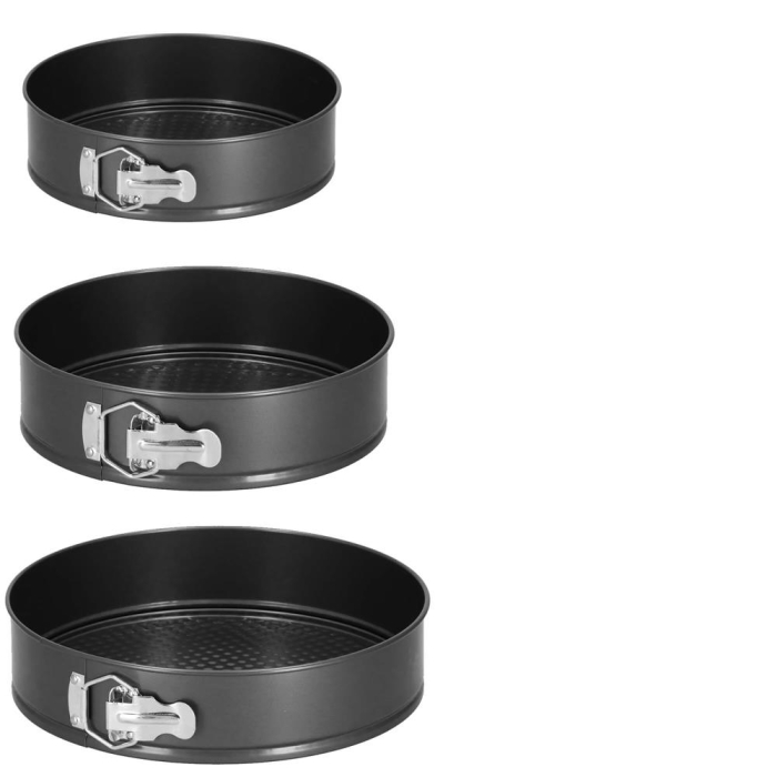 Set 3 forme de copt, 27, 25 si 23 cm, cu fund detasabil, gri [17]