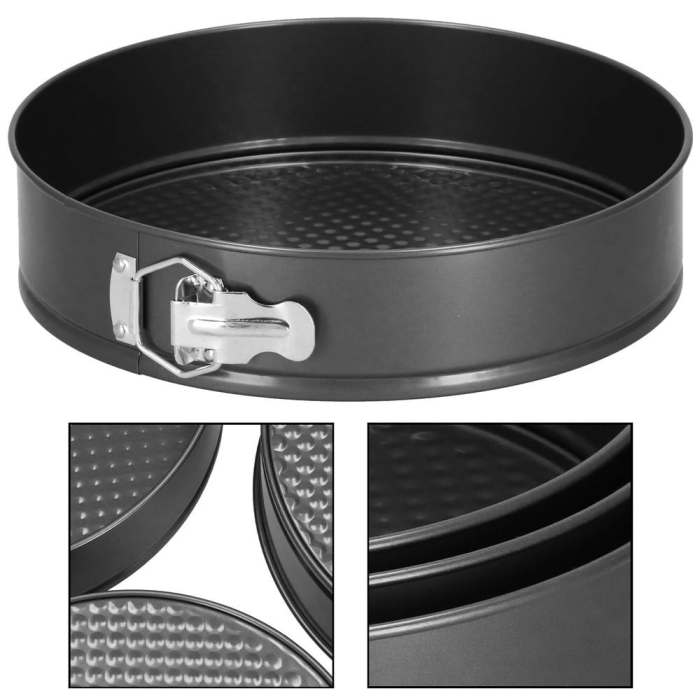 Set 3 forme de copt, 27, 25 si 23 cm, cu fund detasabil, gri [8]