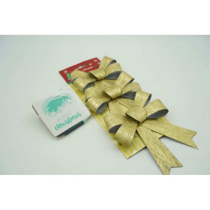 Set 3 fundite pentru brad, Aurii, 10 x 11 cm, din poliester,  [2]