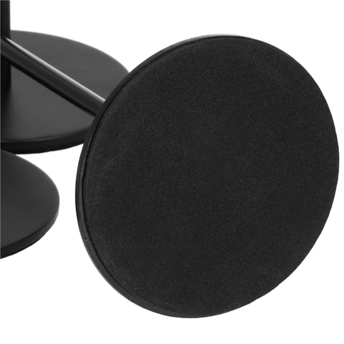 Set 3 suporturi de lumanare din metal, 23, 28 si 33cm, negru [4]