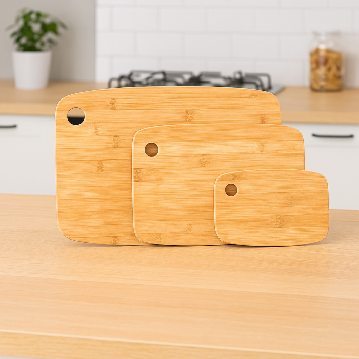 Set 3 tocatoare 5Five Bambou din bambus, 37x28 cm, 29x21 cm si 19x14 cm, maro natur [4]