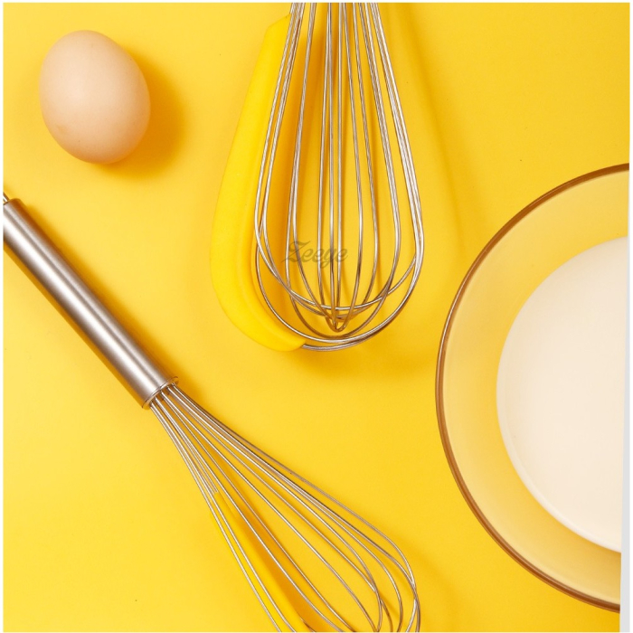 Set 3 ustensile pentru bucatarie , 2 teluri, un separator oua, inox/silicon, Galben [2]