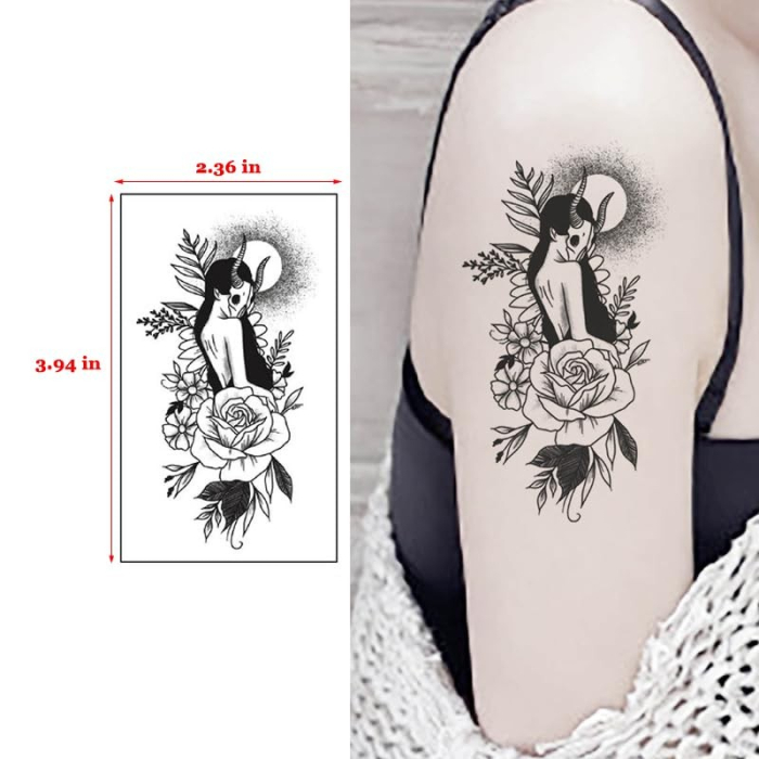 Set 30 Tatuaje Temporare, , pe Baza de Apa, Model 4, Negru [3]