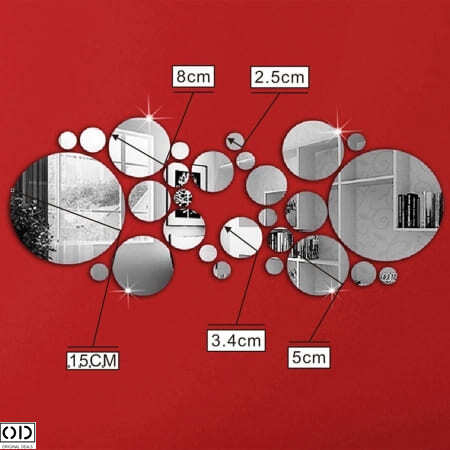 Set 31 Oglinzi Acrilice din PVC, Autoadezive pentru Decorarea Peretilor, Sfere [15]