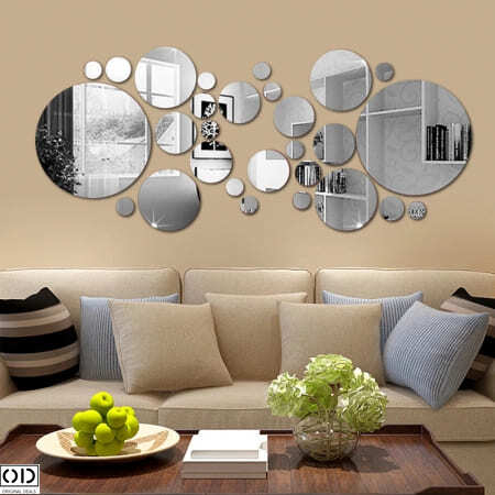 Set 31 Oglinzi Acrilice din PVC, Autoadezive pentru Decorarea Peretilor, Sfere [14]