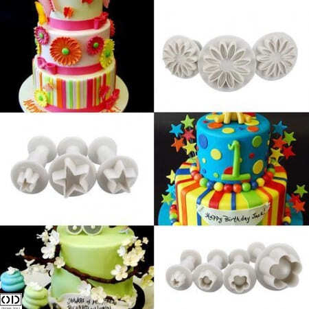 Set 33 Forme pentru Decorat Tort si Prajituri Cup Cake  Macarons cu Stelute, Flori, Fluturi, Inimioare si Frunze [21]