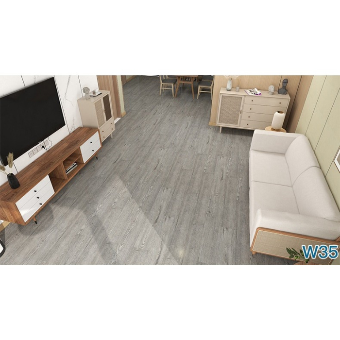 Set 36 Placi Autoadezive pentru Pardoseala, , din PVC, Impermeabil, Ignifug, Usor de Curatat, Dimensiune Placa 91.44 x 15.24 cm, Grosime 1.5 mm, Acoperire 5 m2, Model 3, Gri [4]