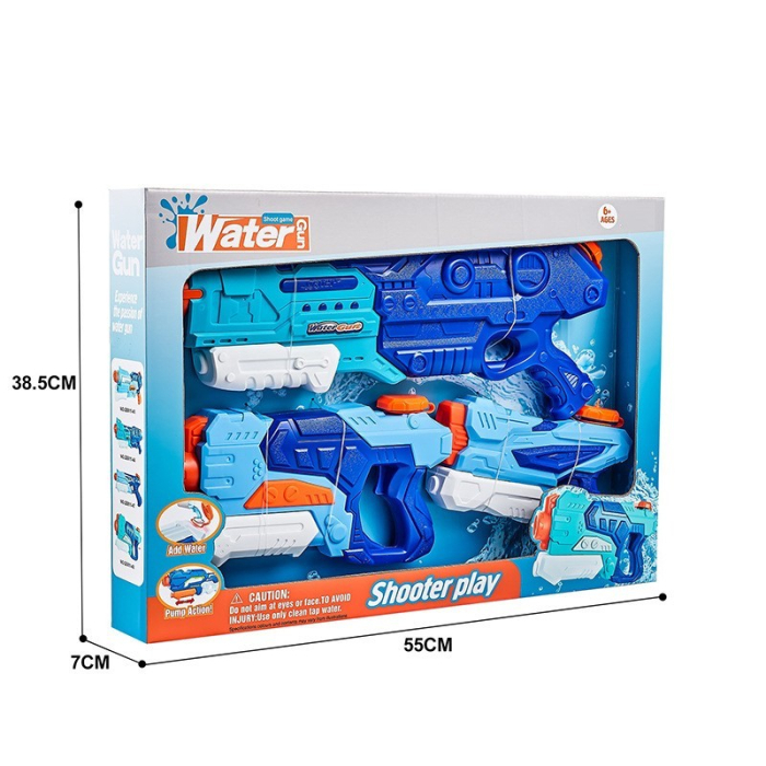 Set 3x Pistol cu Apa pentru Copii, , 6ani+, Albastru, 1x 1500 ML + 1x 500 ML + 1x 300 ML [8]